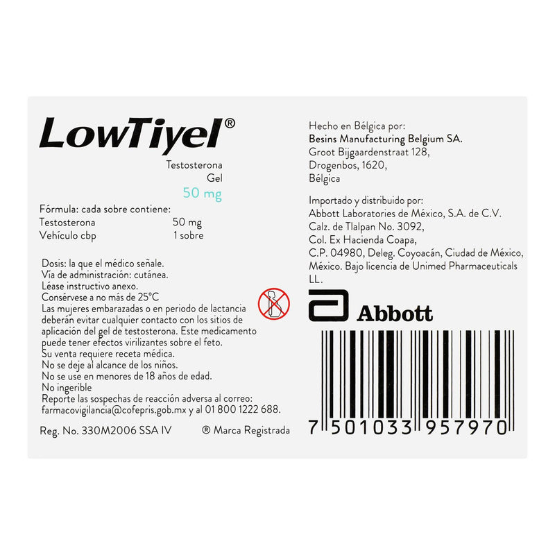 Lowtiyel Gel Sobre 50Mg Con 14 (Testosterona) - WeCare Pharma