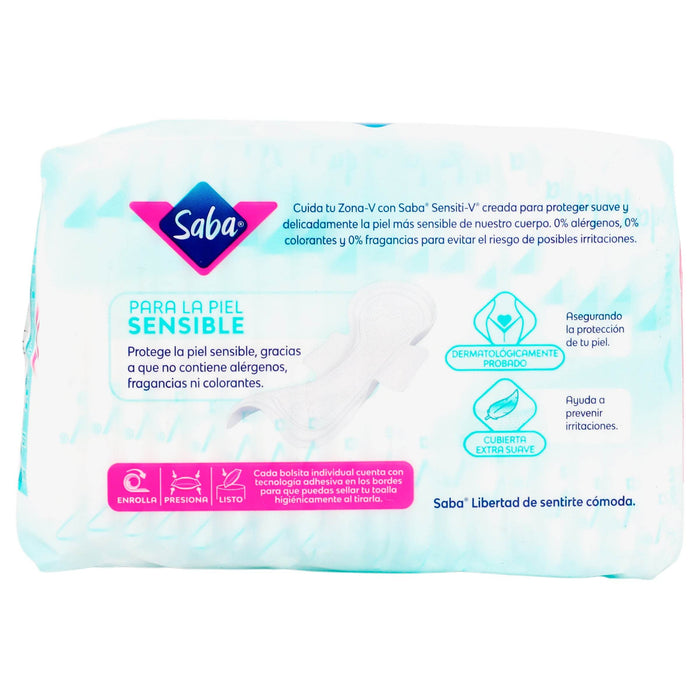 Toallas Saba Sensiti-V Nocturnas Con 18 - WeCare Pharma