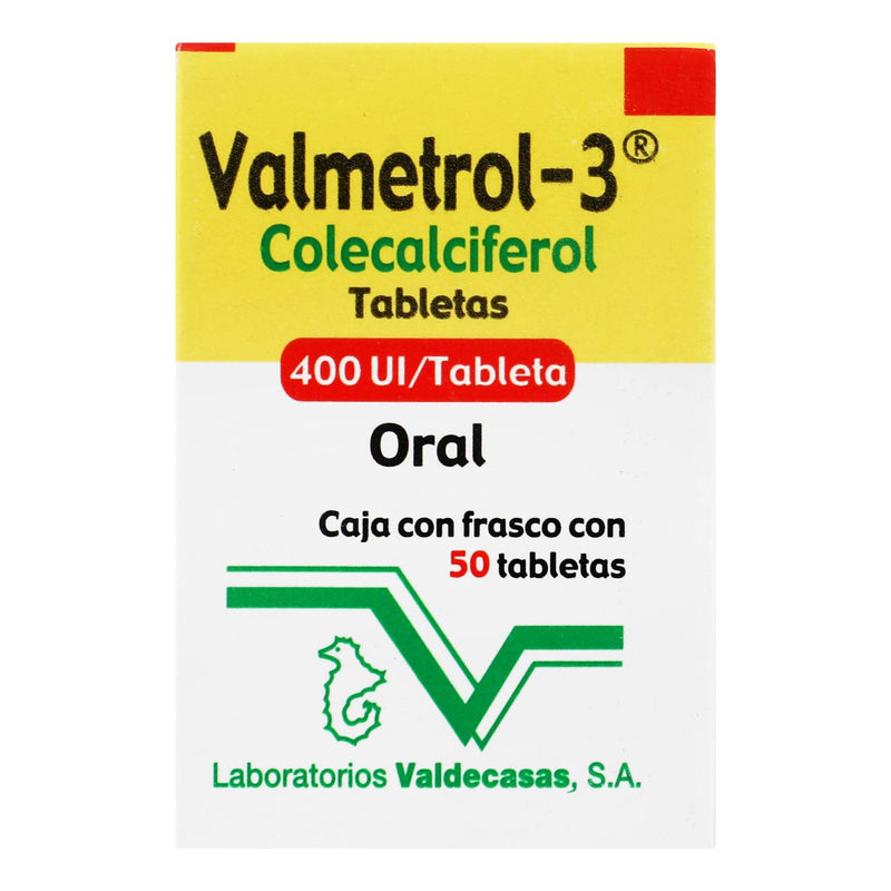 Valmetrol-3 400Unid Con 50 Tabletas (Colecalciferol) - WeCare Pharma
