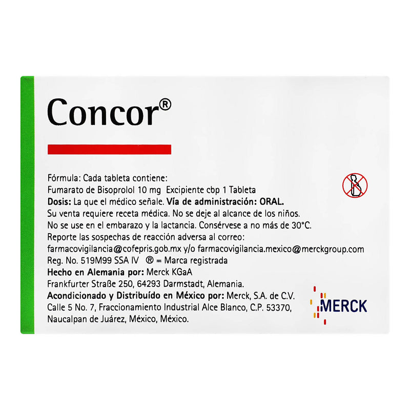 Concor 10Mg Con 30 Tabletas (Bisoprolol) - WeCare Pharma