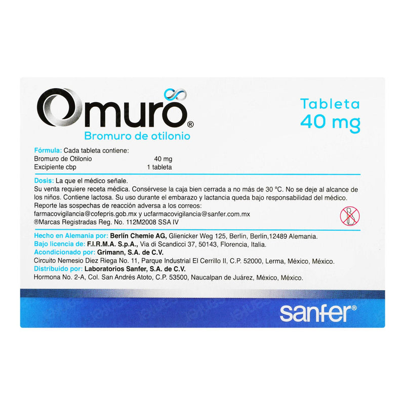Omuro 40Mg Con 15 Tabletas (Bromuro De Otilonio) - WeCare Pharma