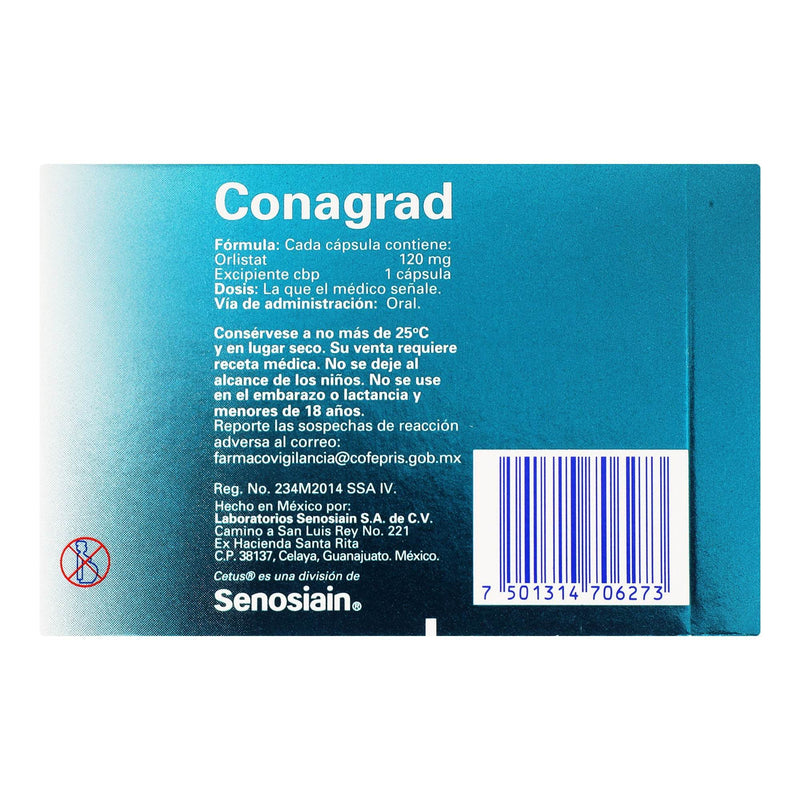 Conagrad 120Mg Con 30 Capsulas (Orlistat Resveratrol) - WeCare Pharma