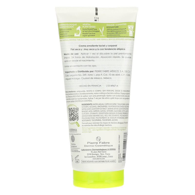 A-Derma Exomega Control Crema Emoliente 200Ml - WeCare Pharma