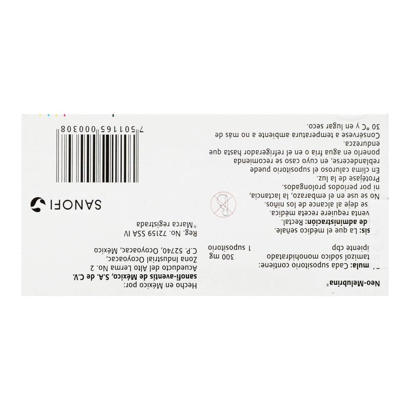 Neo-Melubrina Inf Supositorio 300Mg Con 5 (Metamizol Sodico) - WeCare Pharma