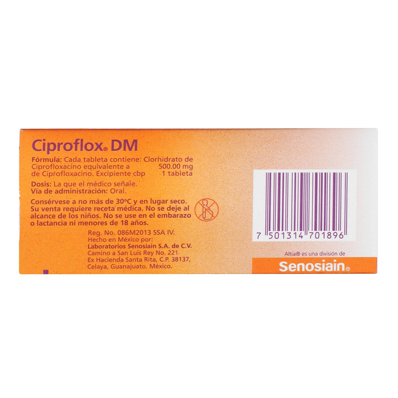Ciproflox Dm 500Mg Con 7 Tabletas (Ciprofloxacino) - WeCare Pharma