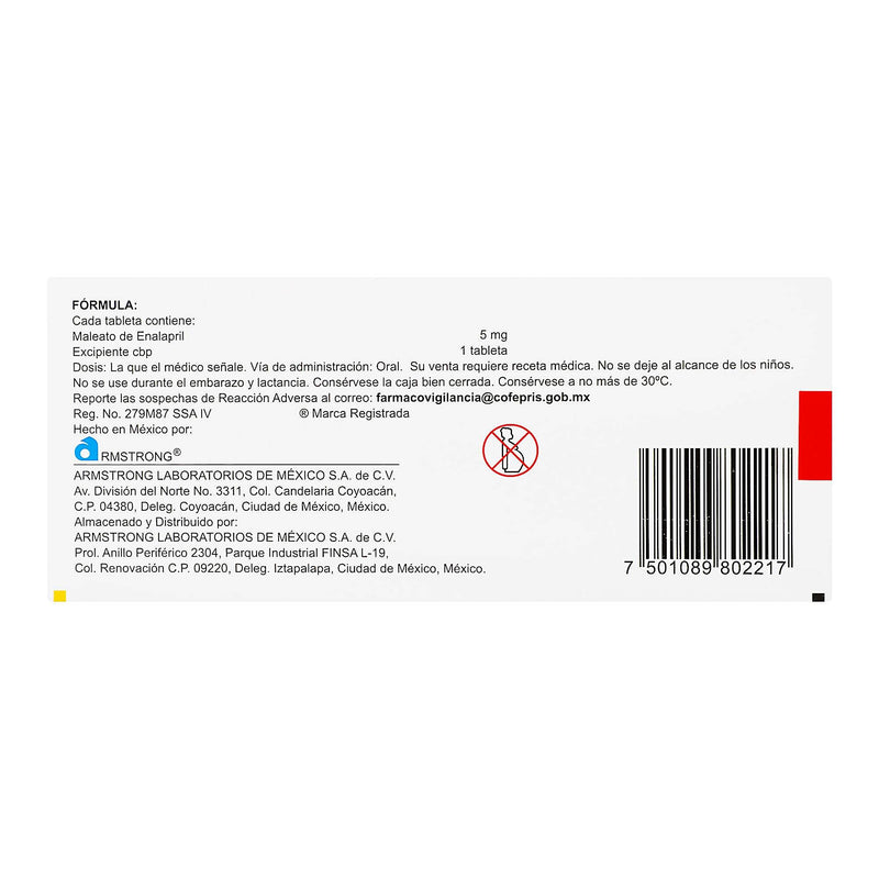 Glioten 5Mg Con 10 Tabletas (Enalapril) - WeCare Pharma