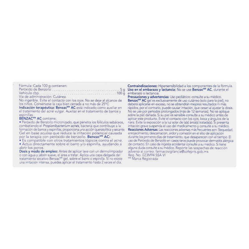 Benzac Ac Gel 5% 60G (Peroxido De Benzoilo) - WeCare Pharma