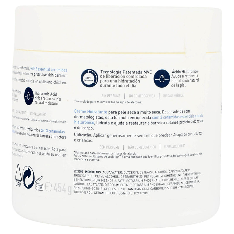 Cerave Crema Hidratante Piel Seca 454 G - WeCare Pharma