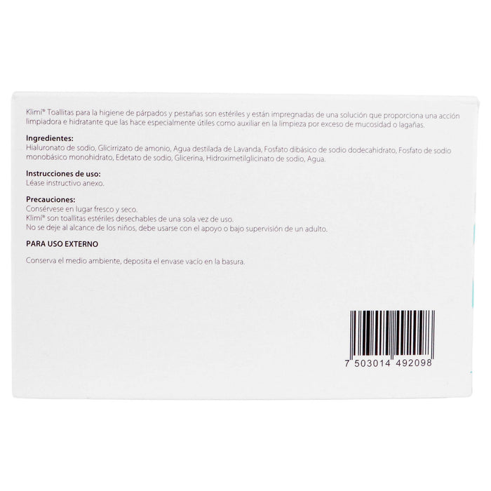 Klimi Toallas Esteriles Parpado-Pestaña Con 30 - WeCare Pharma