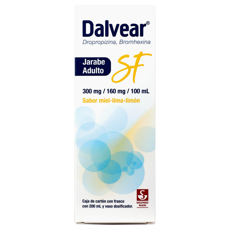 Dalvear Sf Ad Jarabe 160Mg/300Mg/100Ml 200Ml Lima-Limon (Dropropizina/Bromhexina) - WeCare Pharma