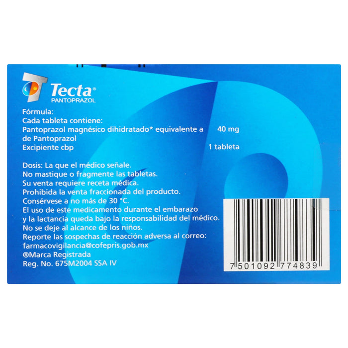 Tecta 40Mg Con 14 Tabletas (Pantoprazol) 6 - 7501092774839