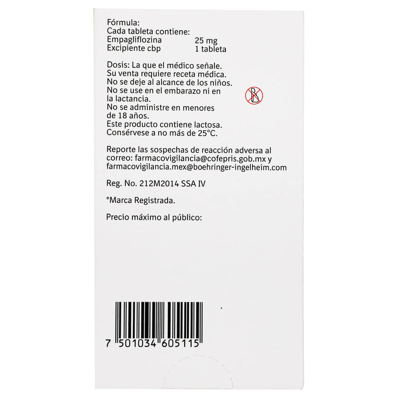 Jardianz 25Mg Con 30 Tabletas (Empagliflozina) - WeCare Pharma