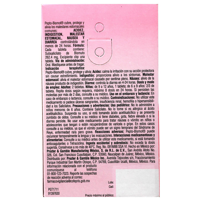 Pepto Bismol Tabletas Caja Con 100 - WeCare Pharma