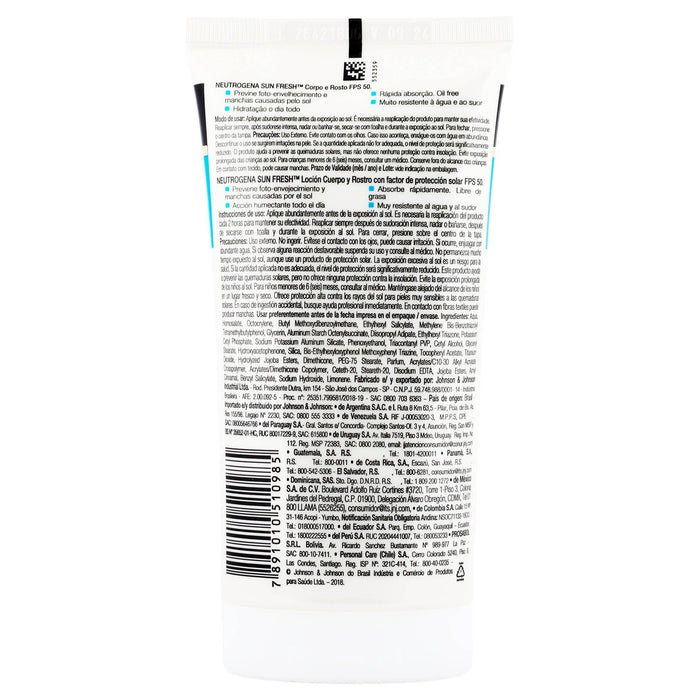 Neutrogena Bloqueador Sun Fresh Fps50 120Ml - WeCare Pharma