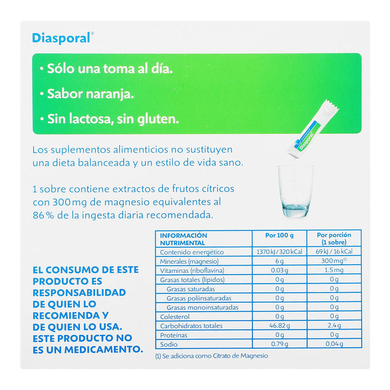 Diasporal Sobre 300Mg Con 20 (Extractos Frutos Citricos/Magnesio) - WeCare Pharma
