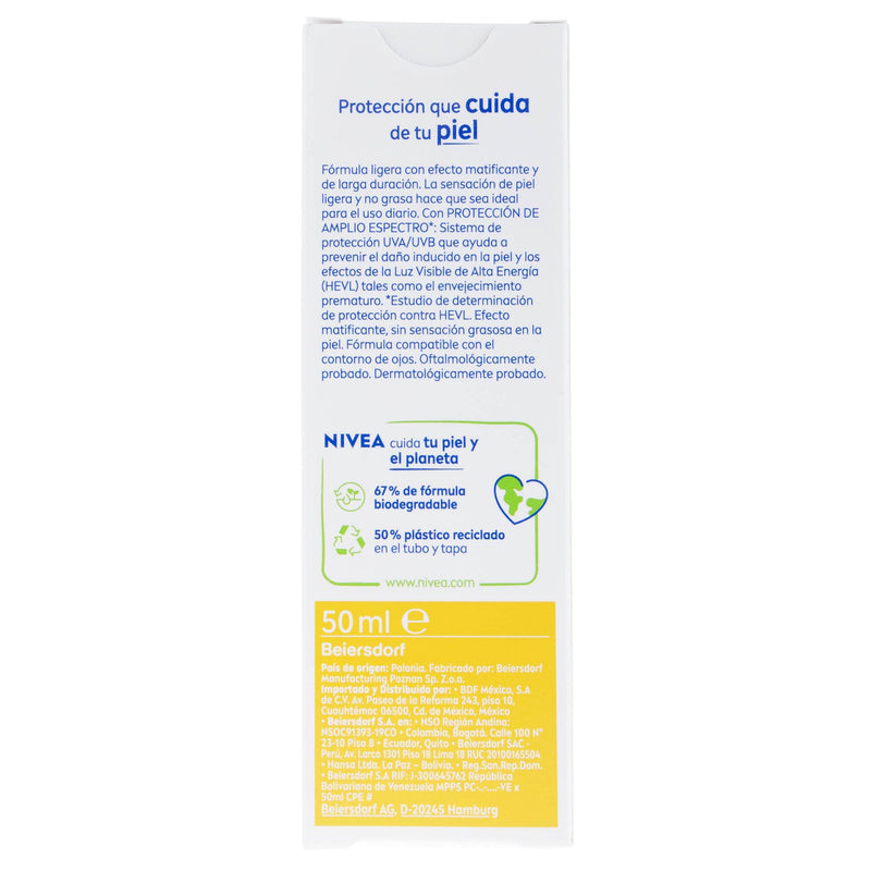 Nivea Sun Protector Facial Control De Brillo Fps50 50Ml - WeCare Pharma
