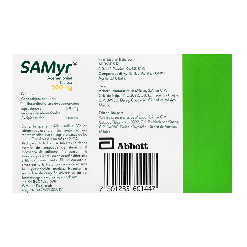 Samyr 500Mg Con 10 Tabletas (Ademetionina) - WeCare Pharma