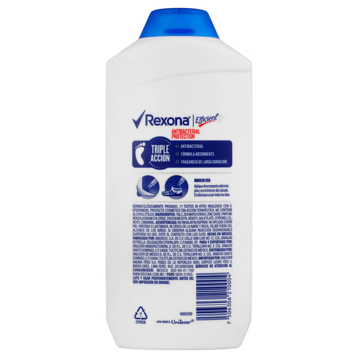 Talco Rexona Efficientt Antibacterial Proteccion 200G - WeCare Pharma