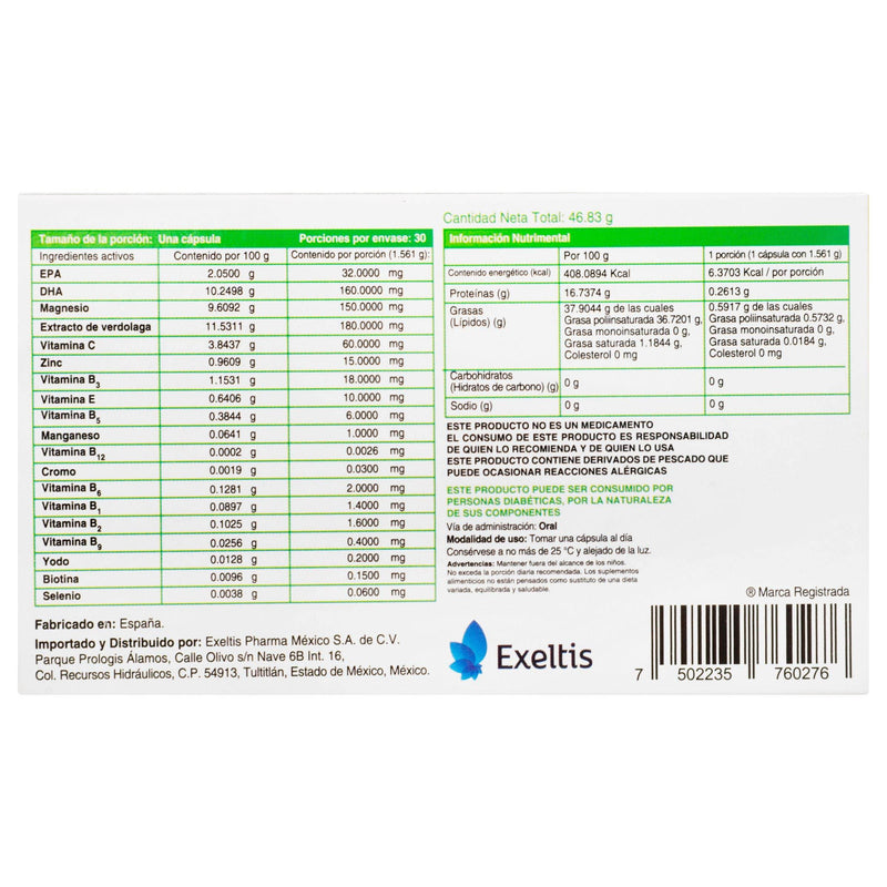 Transvital-D 46.83G Con 30 Capsulas (Omega 3/Extracto De Verdolaga/Vitaminas/Minerales) - WeCare Pharma
