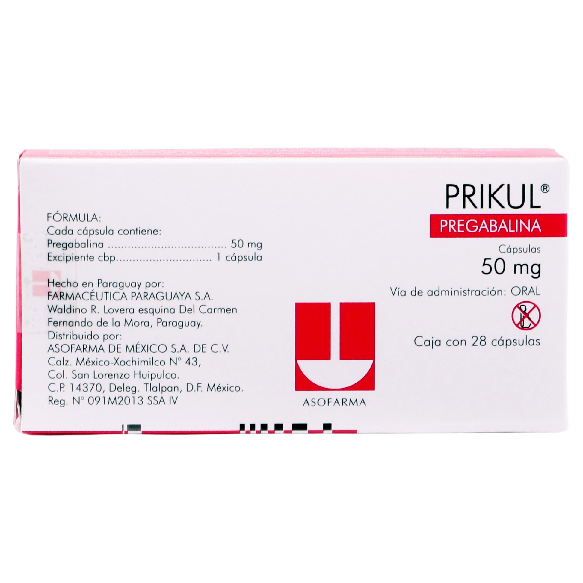 Prikul 50Mg Con 28 Capsulas (Pregabalina) 7 - 7841141004303