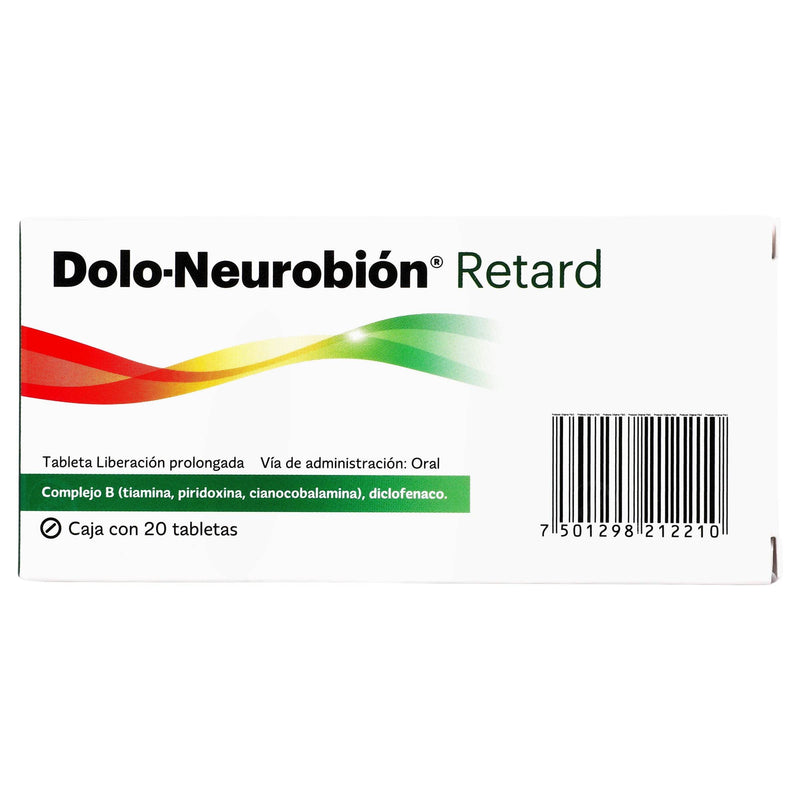 Dolo-Neurobion Retard Con 20 Tabletas (Diclofenaco/Complejo B) - WeCare Pharma