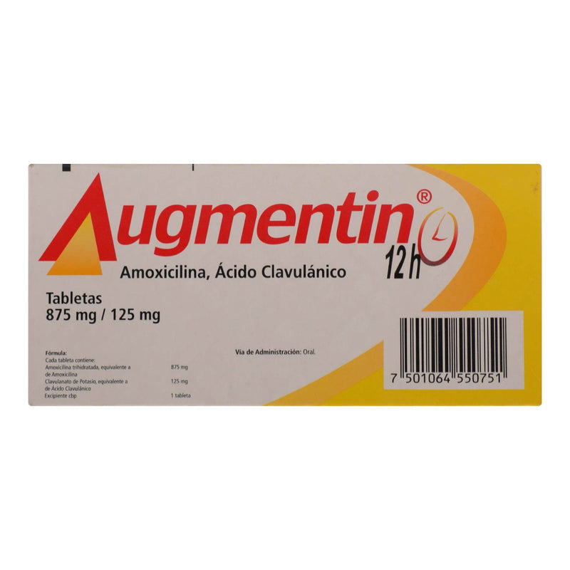 Augmentin 12H 875Mg/125Mg Con 10 Tabletas (Amoxicilina/Clavulanato) - WeCare Pharma