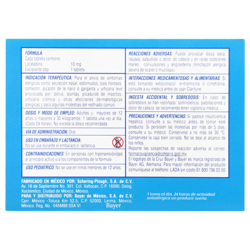 Clarityne 10Mg Con 10 Tabletas (Loratadina) - WeCare Pharma