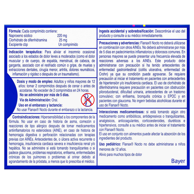 Flanax Nocto 250Mg/25Mg Con 20 Comprimidos (Naproxeno/Difenhidramina) - WeCare Pharma