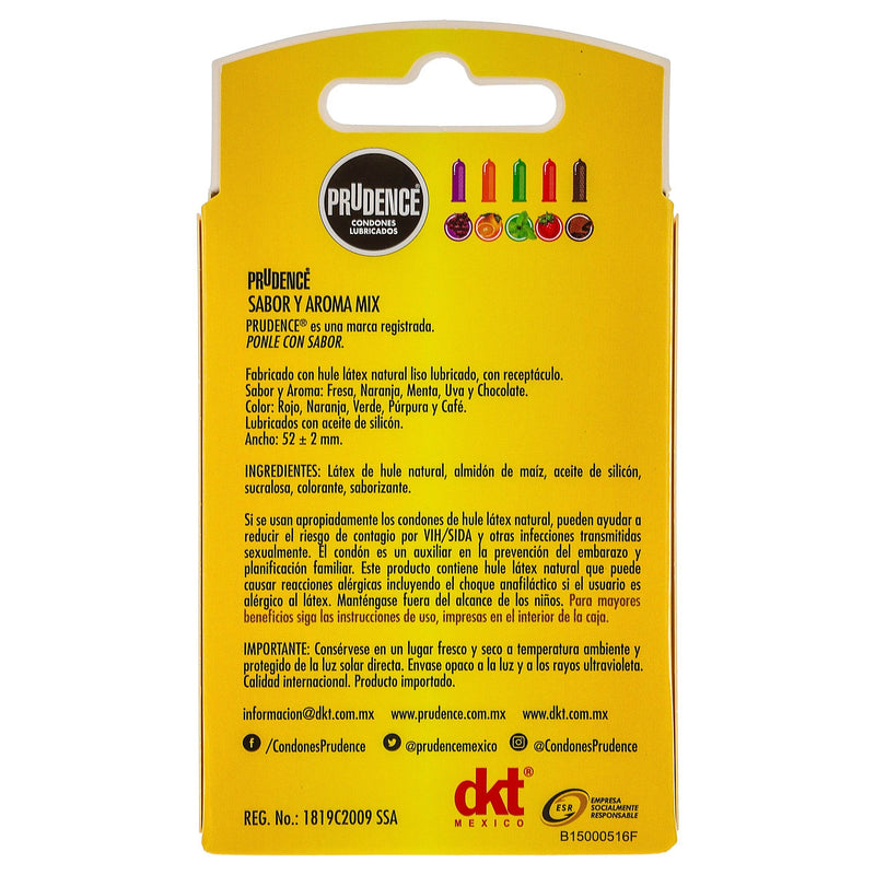Condón Prudence Sabor Y Aroma Mix Con 5 - WeCare Pharma