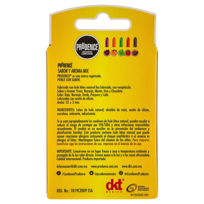 Condón Prudence Sabor Y Aroma Mix Con 5 - WeCare Pharma