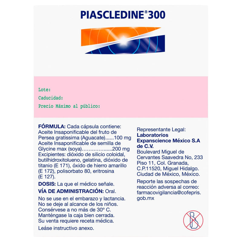 Piascledine 300 100Mg/200Mg Con 60 Capsulas (Persea Gratissima/Glycine) - WeCare Pharma