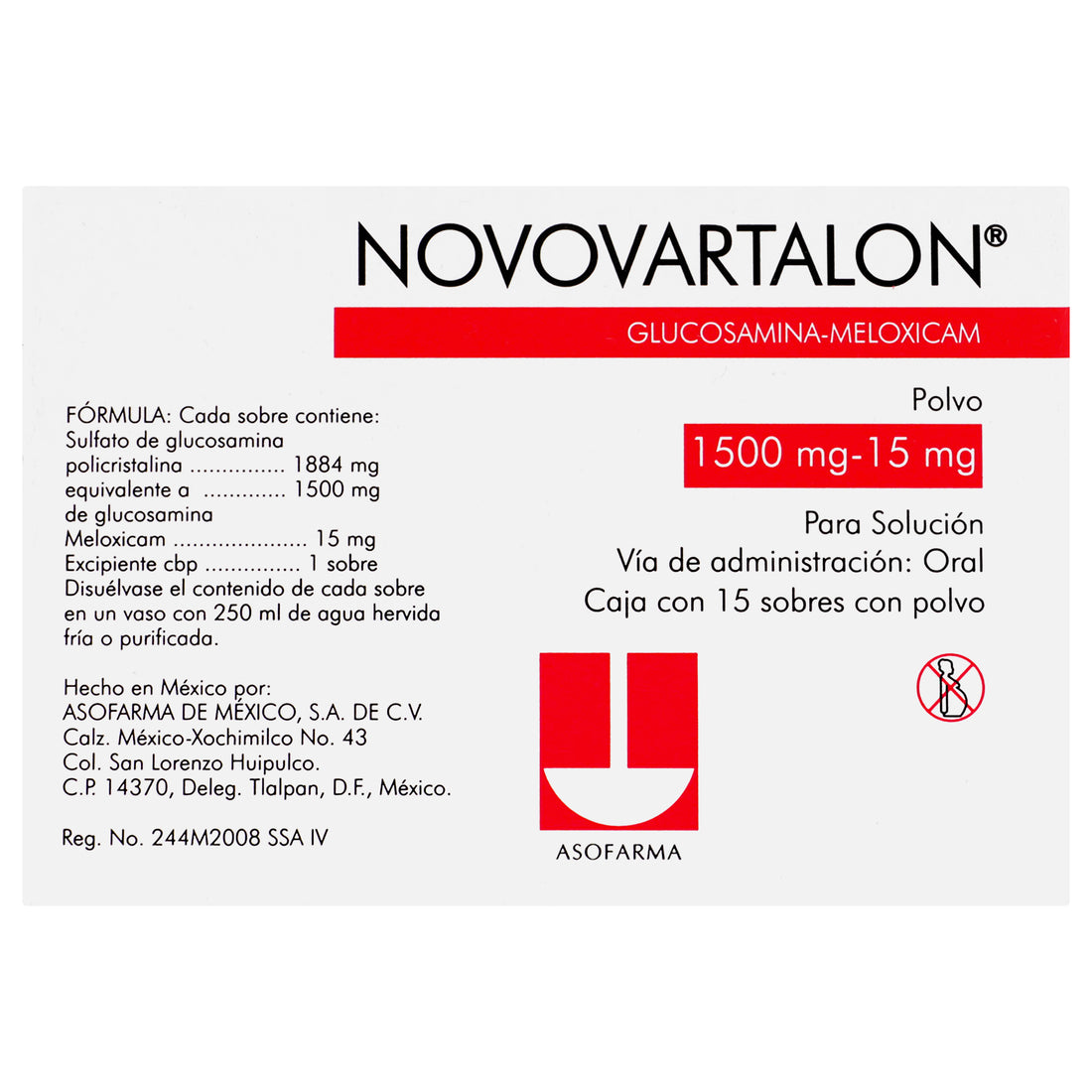 Novovartalon Sobre 1500Mg/15Mg Con 15 (Glucosamina/Meloxicam) 5 - 7501871721207