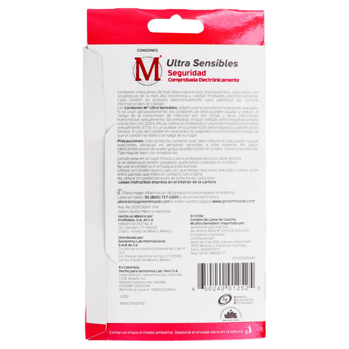 Condón M-Force Ultra Sensibles Con 3 - WeCare Pharma