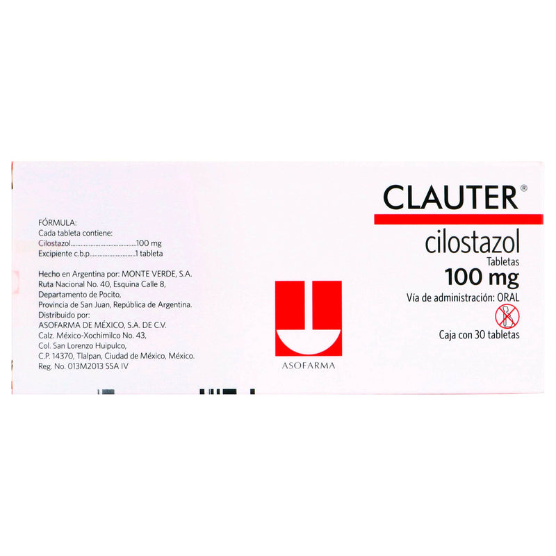 Clauter 100Mg Con 30 Tabletas (Cilostazol) - WeCare Pharma