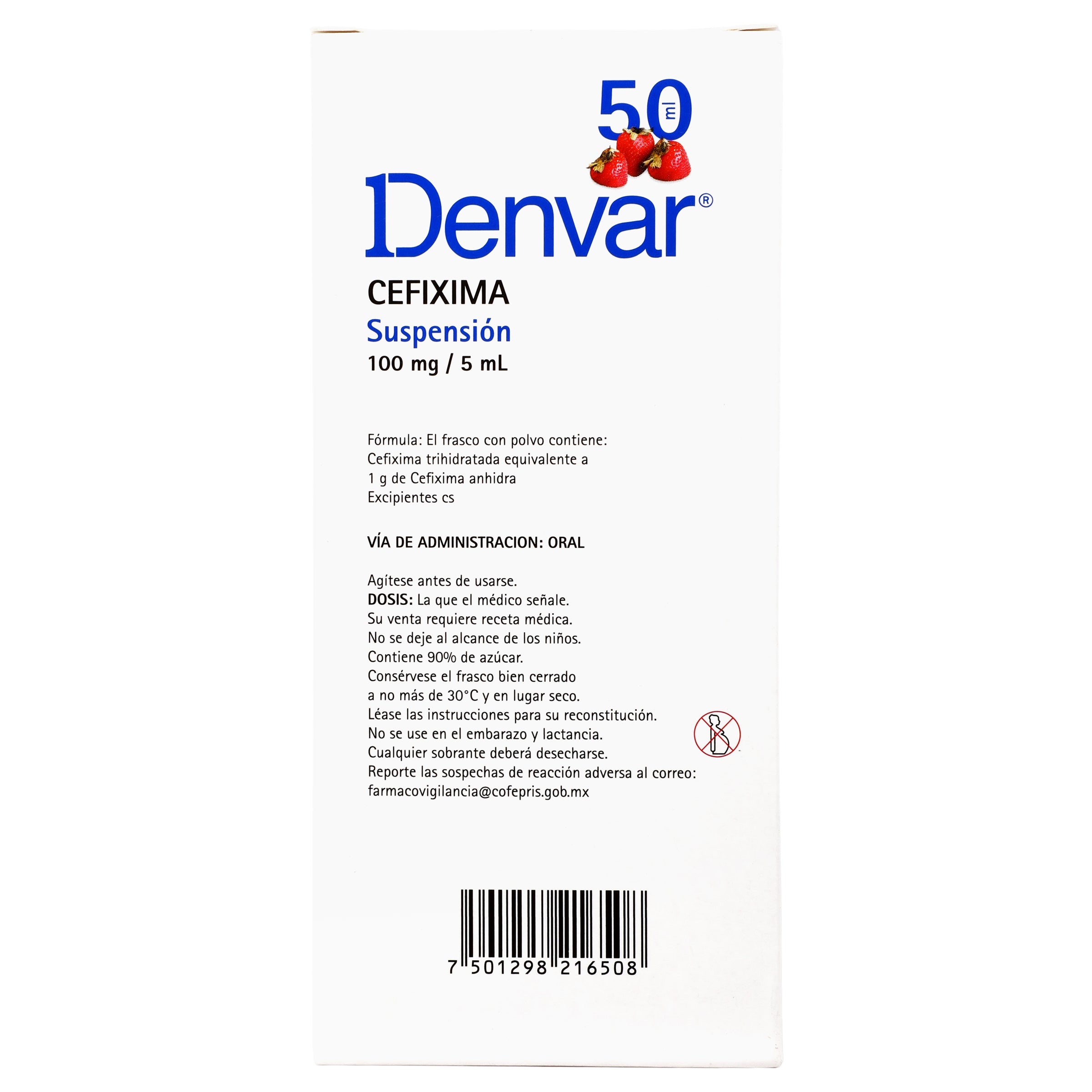 Denvar Suspensión 100Mg/5Ml 50Ml (Cefixima) 7 - 7501298216508