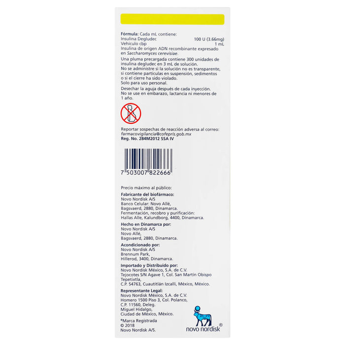 Tresiba Pluma 100Unid/Ml 3Ml Con 1 (Insulina Degludec) - WeCare Pharma