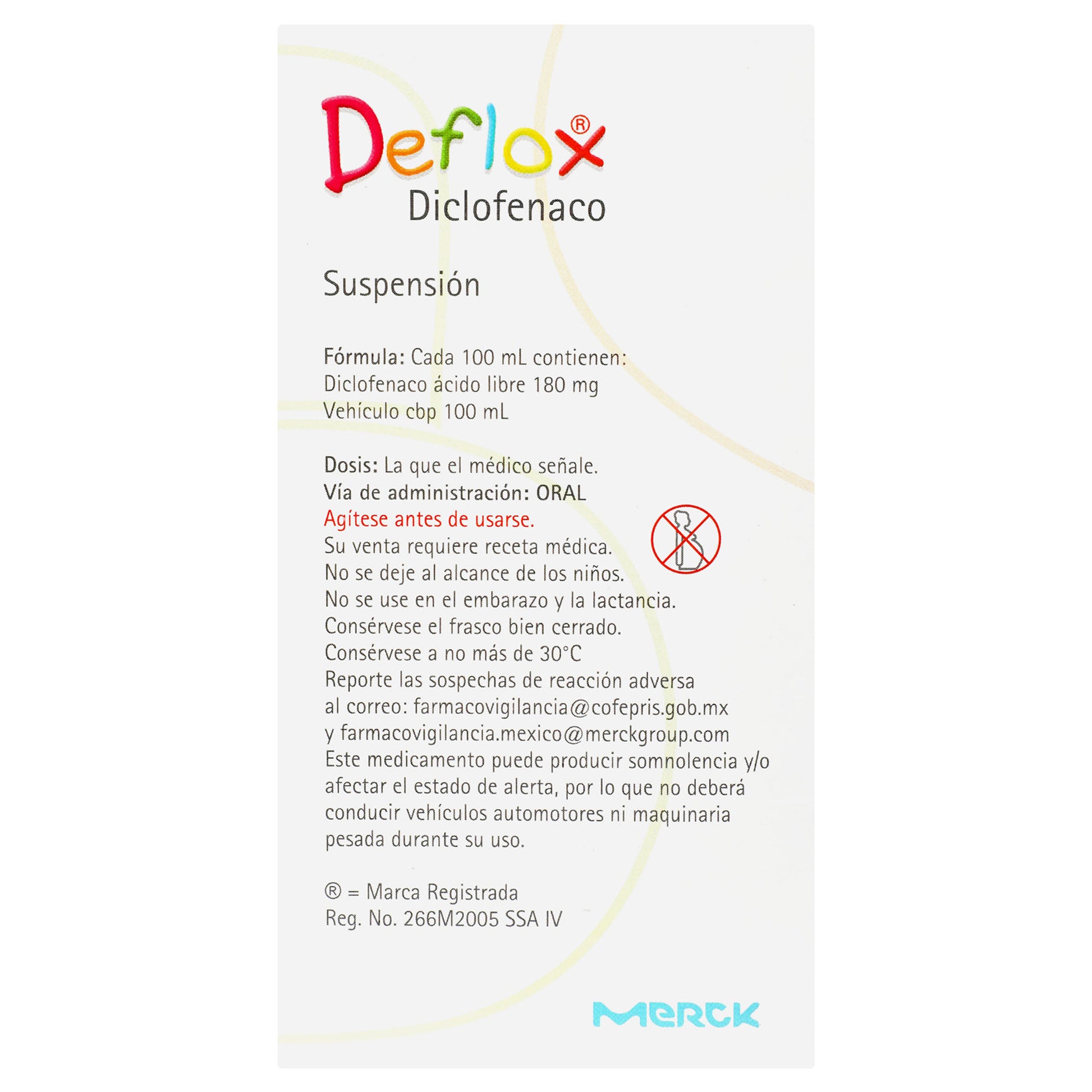 Deflox Suspensión 180Mg/100Ml 120Ml (Diclofenaco) 6 - 7501298212371