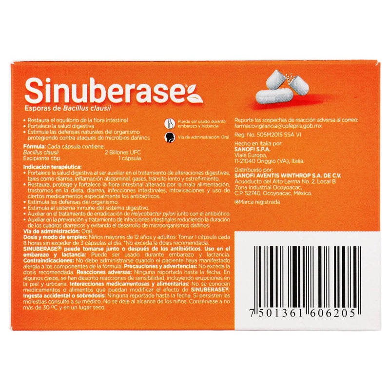 Sinuberase 2Bill Ufc Con 12 Capsulas (Bacillus Clausii) - WeCare Pharma