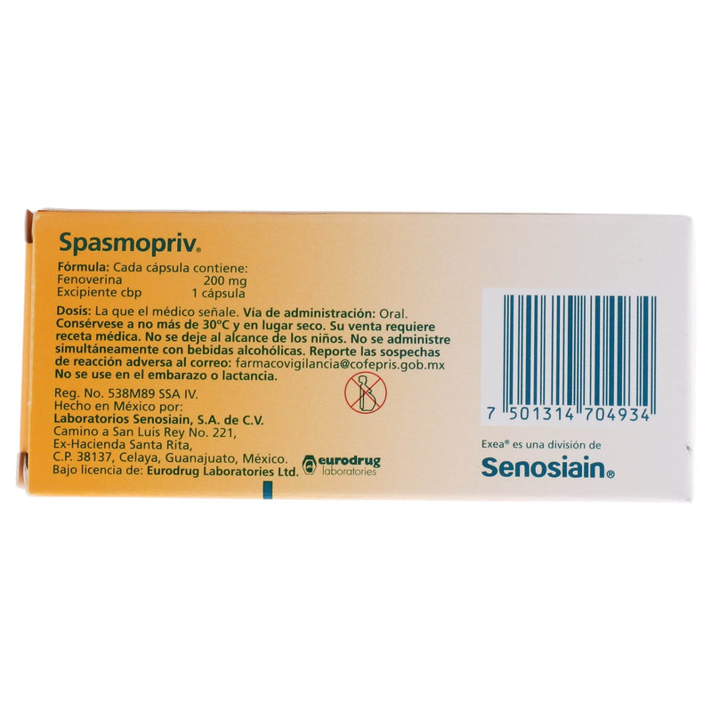 Spasmopriv 200Mg Con 24 Capsulas (Fenoverina) - WeCare Pharma