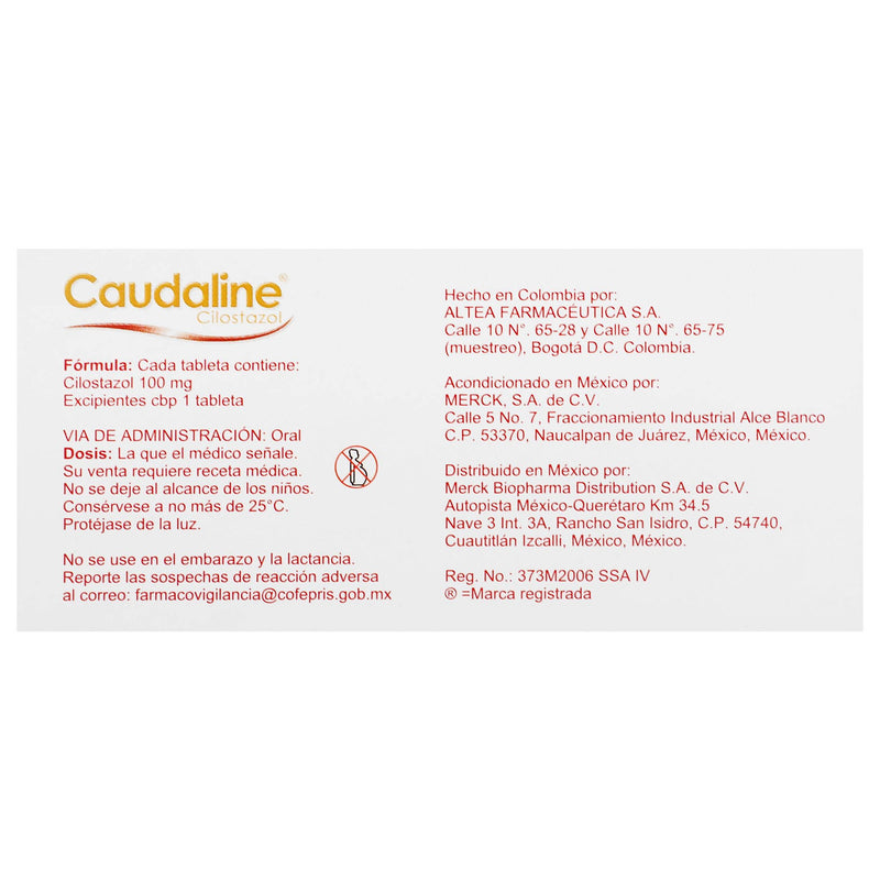 Caudaline 100Mg Con 60 Tabletas (Cilostazol) - WeCare Pharma