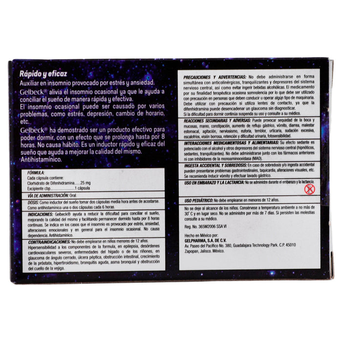 Gelbeck 25Mg Con 10 Capsulas (Difenhidramina) - WeCare Pharma