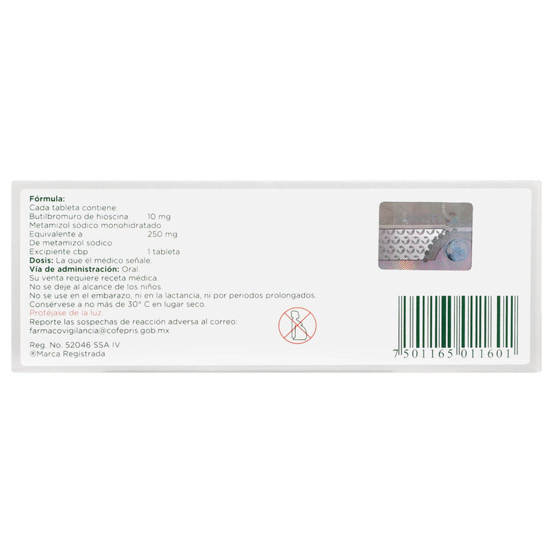 Buscapina Compositum 10Mg/250Mg Con 36 Tabletas (Hioscina/Metamizol) - WeCare Pharma