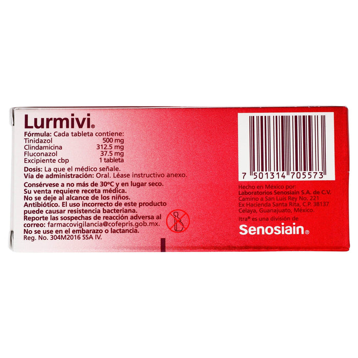 Lurmivi 500Mg/312.5Mg/37.50Mg Con 4 Tabletas (Tinidazol/Clindamicina/Fluconazol) - WeCare Pharma