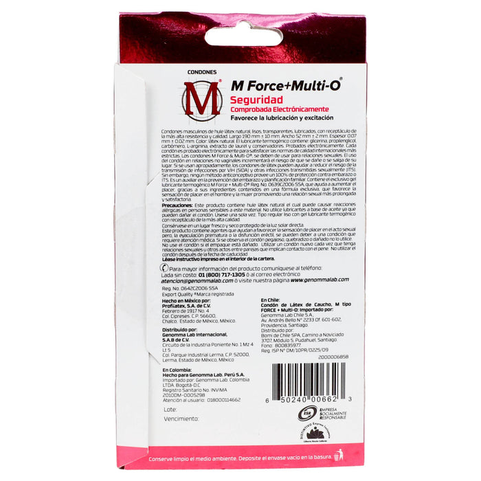 Condón M-Force Multi-O Con 3 - WeCare Pharma