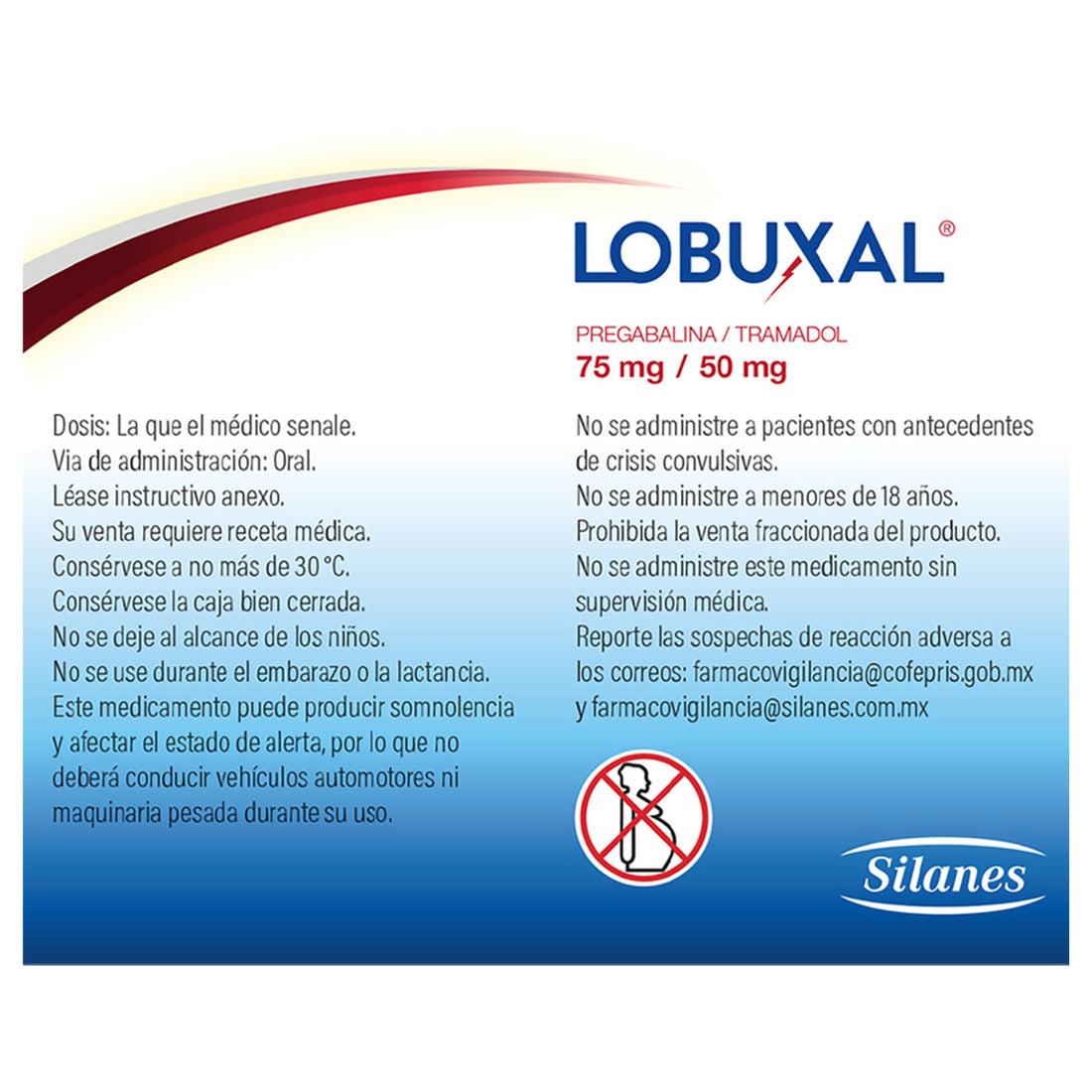 Lobuxal 75Mg/50Mg Con 20 Tabletas (Pregabalina/Tramadol) 4 - 7501101600548