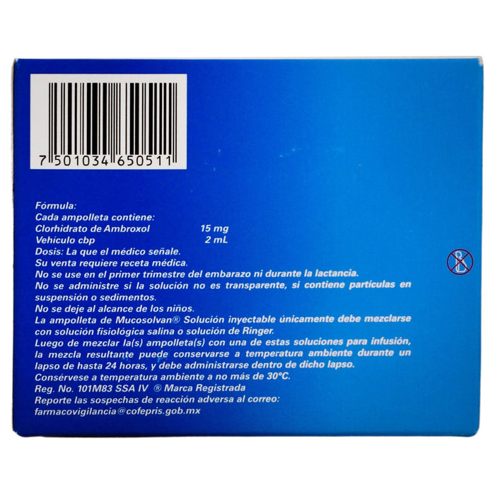Mucosolvan 15Mg Con 10 Ampulas (Ambroxol) - WeCare Pharma