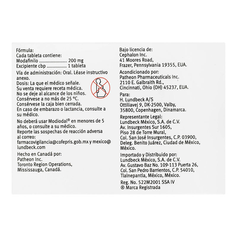 Modiodal 200Mg Con 7 Tabletas (Modafinilo) - WeCare Pharma