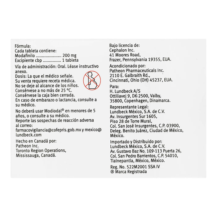 Modiodal 200Mg Con 7 Tabletas (Modafinilo) - WeCare Pharma