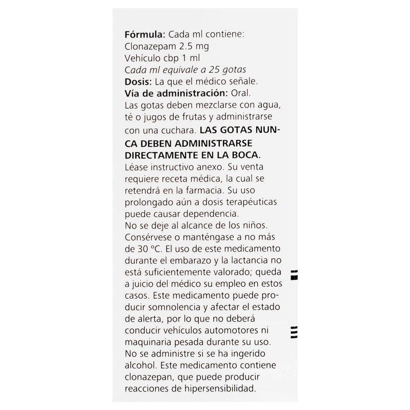 Rivotril (Clonazepam) Frasco Con Gts 2.5Mg/Ml Con 10Ml - WeCare Pharma