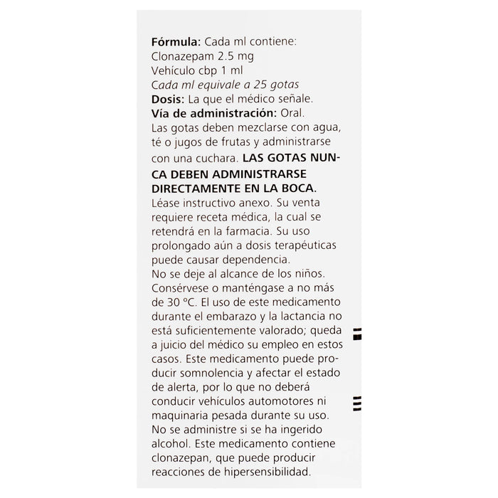Rivotril (Clonazepam) Frasco Con Gts 2.5Mg/Ml Con 10Ml - WeCare Pharma